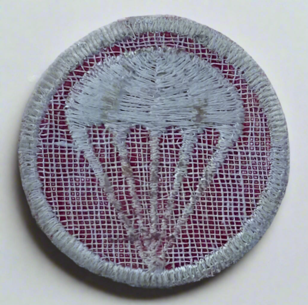 US Army Parachutist Artillery Garrison Cap Badge on Felt Cut Edge - Bateleur Militaria