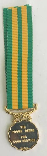 South Africa (SADF) Good Service Medal Gold (30 - years) Miniature - Bateleur Militaria
