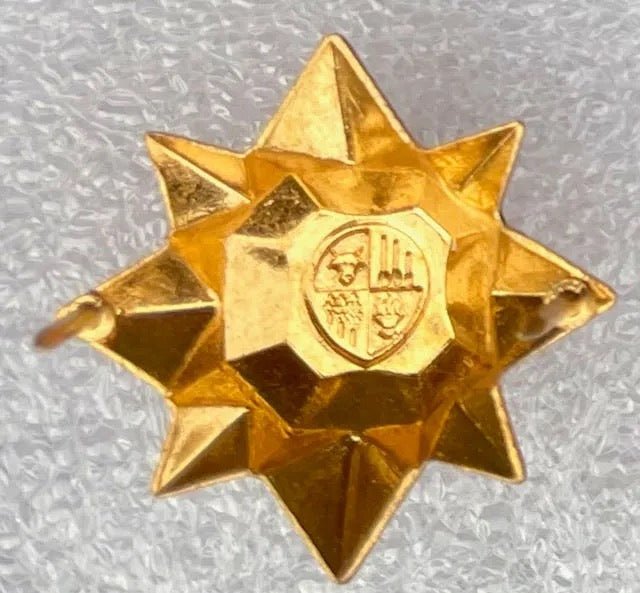 Kangwane Police 8 - Point Star Rank Insignia Gilt Full Size - Bateleur Militaria