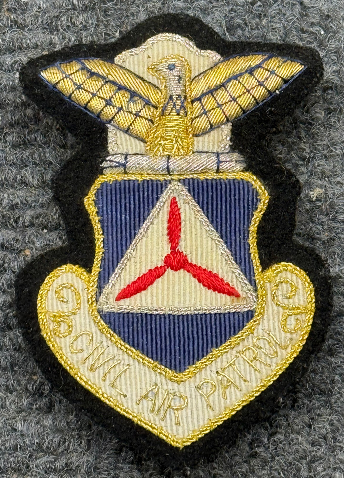 USAF Auxiliary Civil Air Patrol Blazer Parch Wire Embroidered 3 1/4” New - Bateleur Militaria