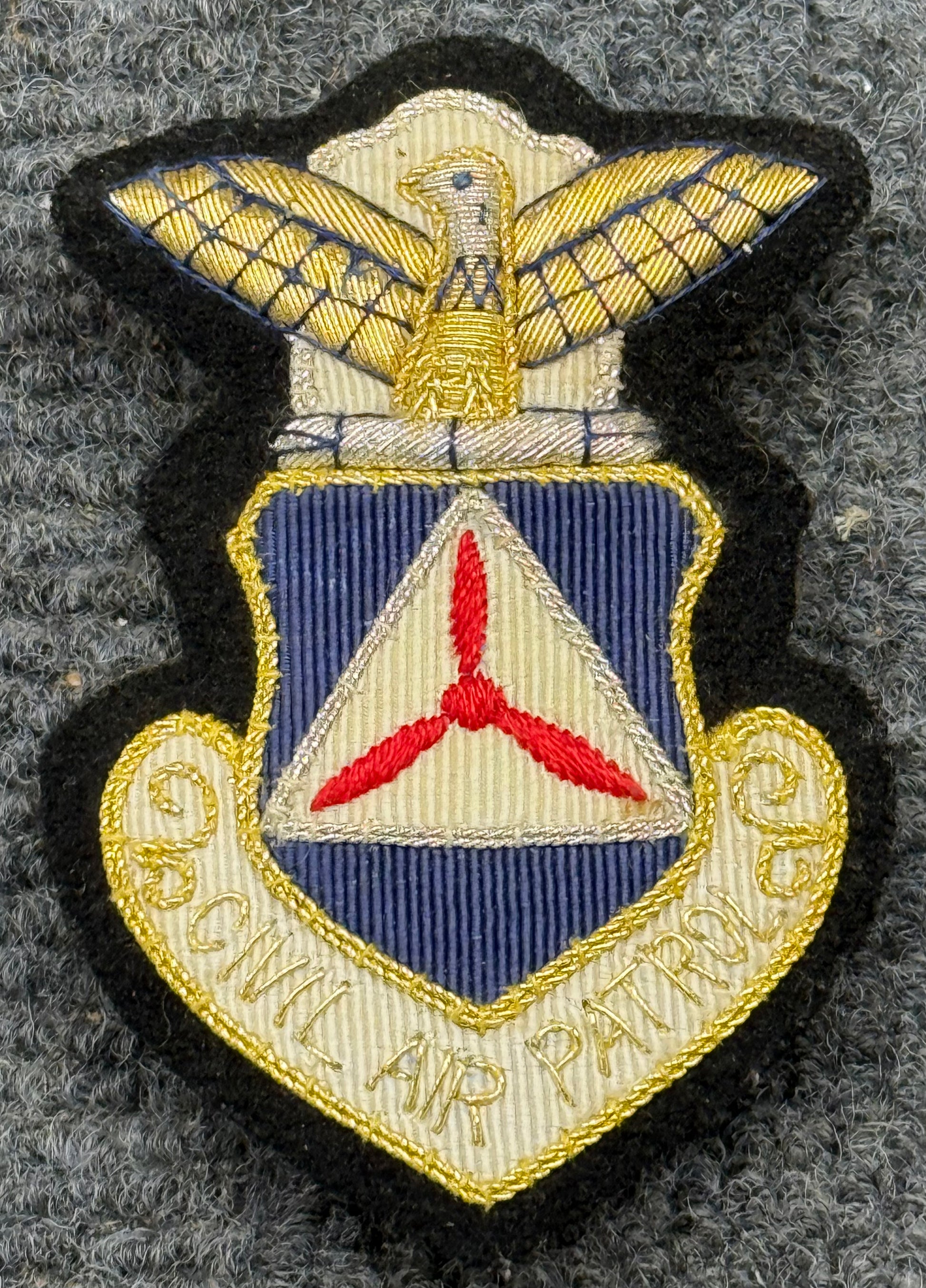 USAF Auxiliary Civil Air Patrol Blazer Parch Wire Embroidered 3 1/4” New - Bateleur Militaria