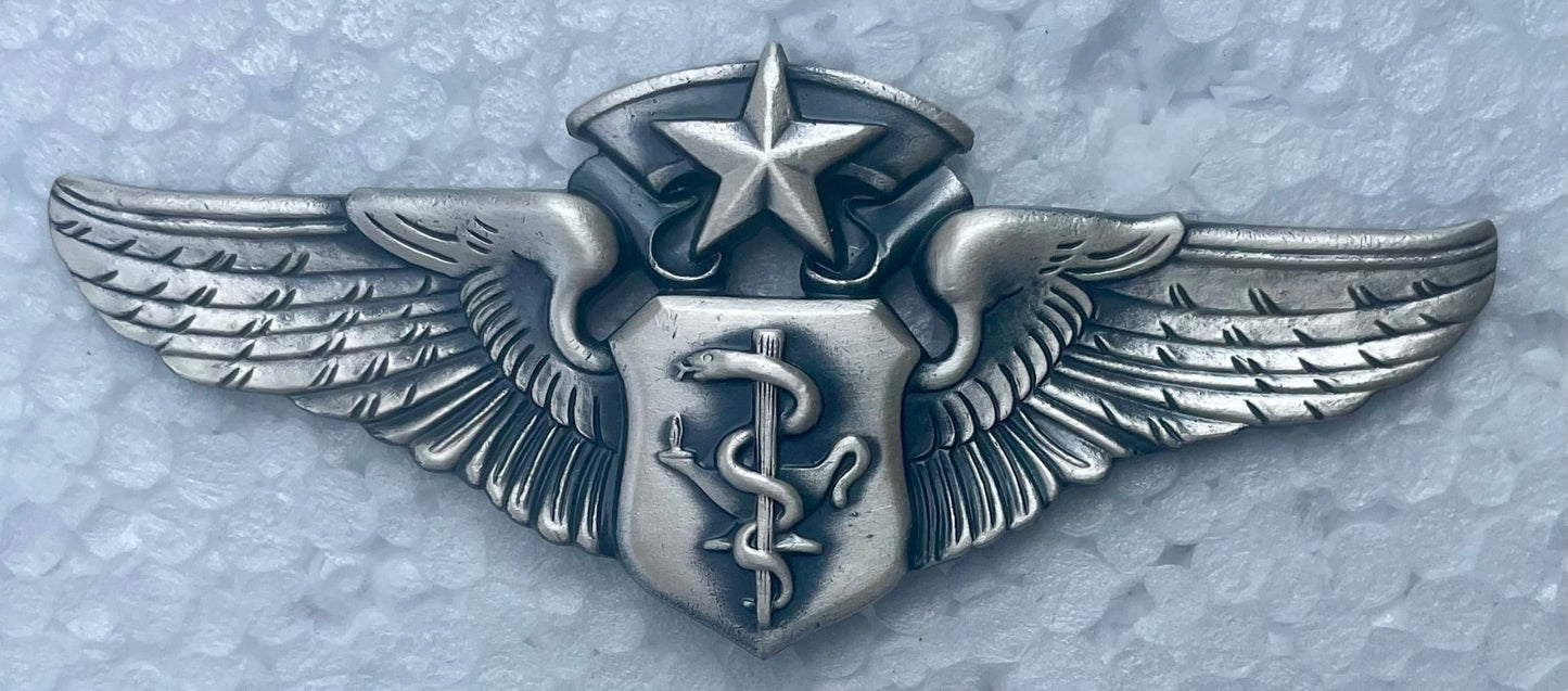 USAF Master Flight Nurse Wing 3" Hallmarked - Bateleur Militaria