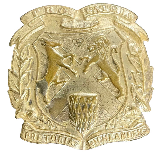 South Africa (UDF) Pretoria Highlanders Tam O'Shanter Badge 1948 - Bateleur Militaria