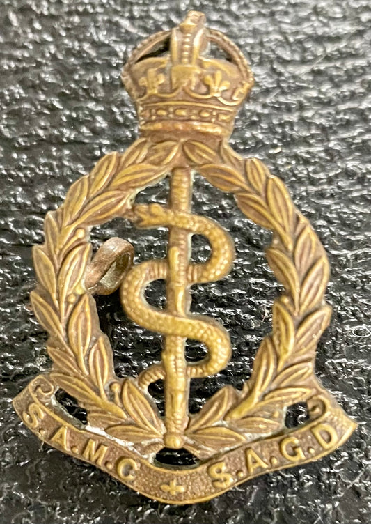 South Africa (UDF) Medical Corps Collar Badge 1939 - 1945 - Bateleur Militaria