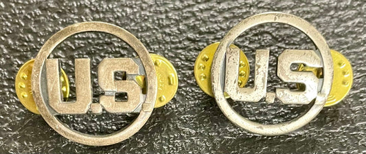 US Airforce Vintage Collar Badge Set of 2 - Bateleur Militaria