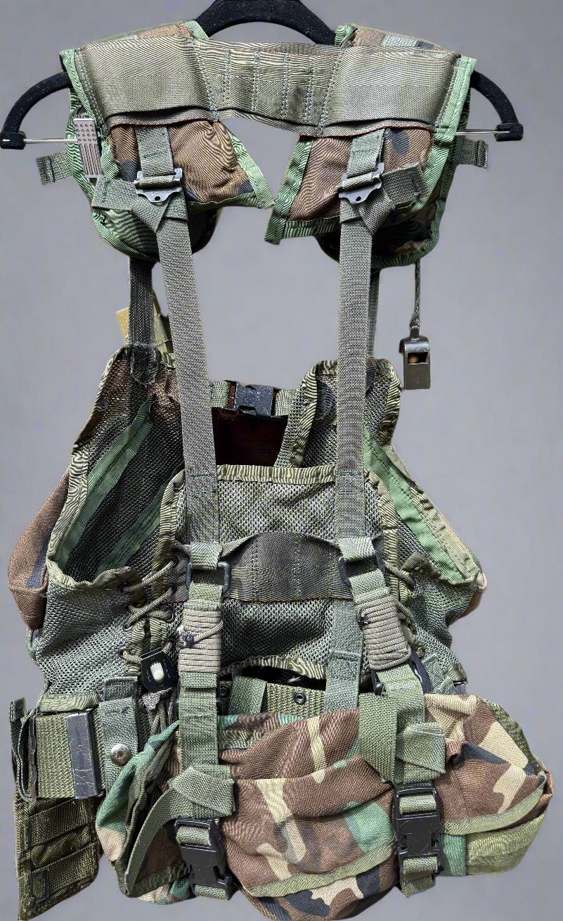 US Army Enhanced Tactical Load bearing Vest w Extra Pouches. - Bateleur Militaria