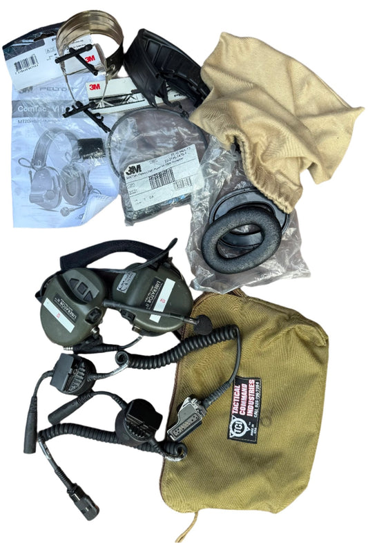 US TCI Liberator II Surplus Communications Headset w/ MBITR PTT Sordin Comtac - Bateleur Militaria