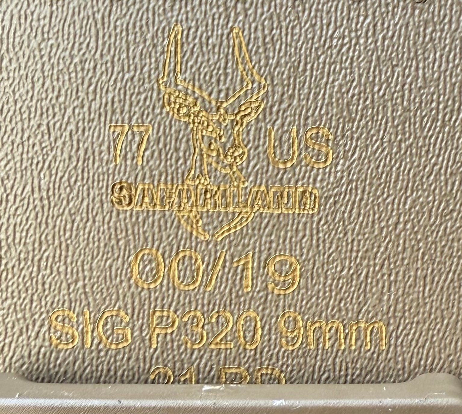 Safariland Sig 320 Double Pistol Magazine Leather Pouch Tan w Colored Snaps - Bateleur Militaria