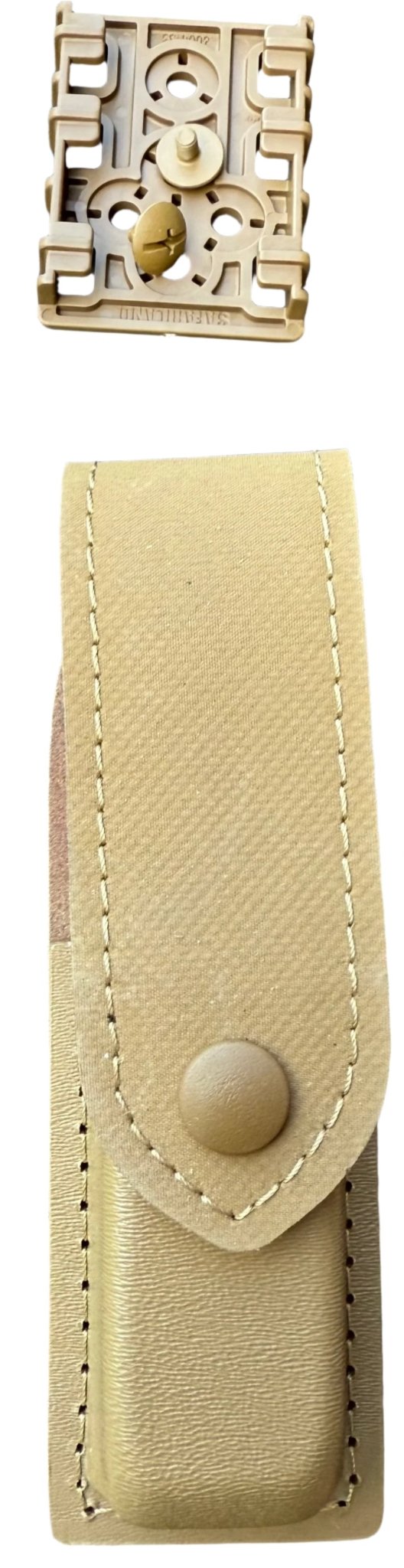 Safariland Sig 320 Single Pistol Magazine Leather Pouch Tan w Colored Snaps - Bateleur Militaria