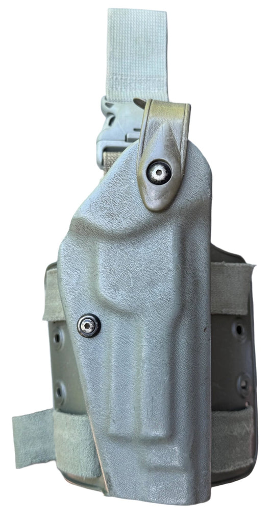 Safariland Green Leg Holster Rig with Shroud & Leg Straps for Beretta 92 (Model 6005 - 73) - Bateleur Militaria