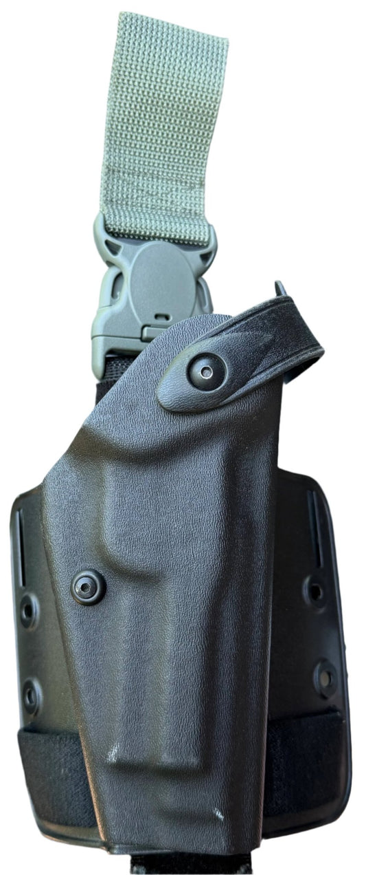 Safariland Black Leg Holster 6004 - 6 w Shroud & Leg Strap for Beretta 92 BG1 - Bateleur Militaria