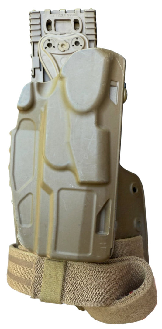 Safariland Tan Leg Holster & Leg Shroud w Leg Strap for Sig P320 Mint Sig1 - Bateleur Militaria