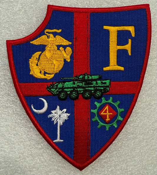 USMC 4th Light Armored Reconnaissance Battalion (LAR) Patch Merrowed Edge