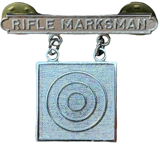 USMC Marine Corps Rifle Marksman Qualification BadgeSterling Hallmarked - Bateleur Militaria
