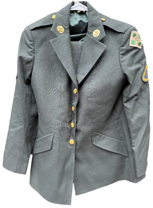 US Army Woman's Badged Green Dress Coat and Slacks Size 14S/25" 1 - Bateleur Militaria