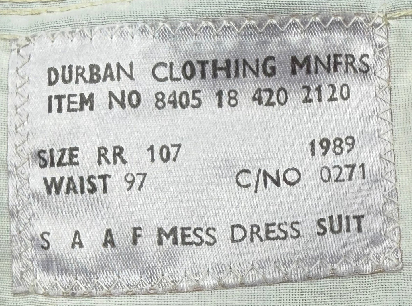 South Africa (SADF) Air Force Mess Dress Uniform Jacket & Trousers Size L - Bateleur Militaria