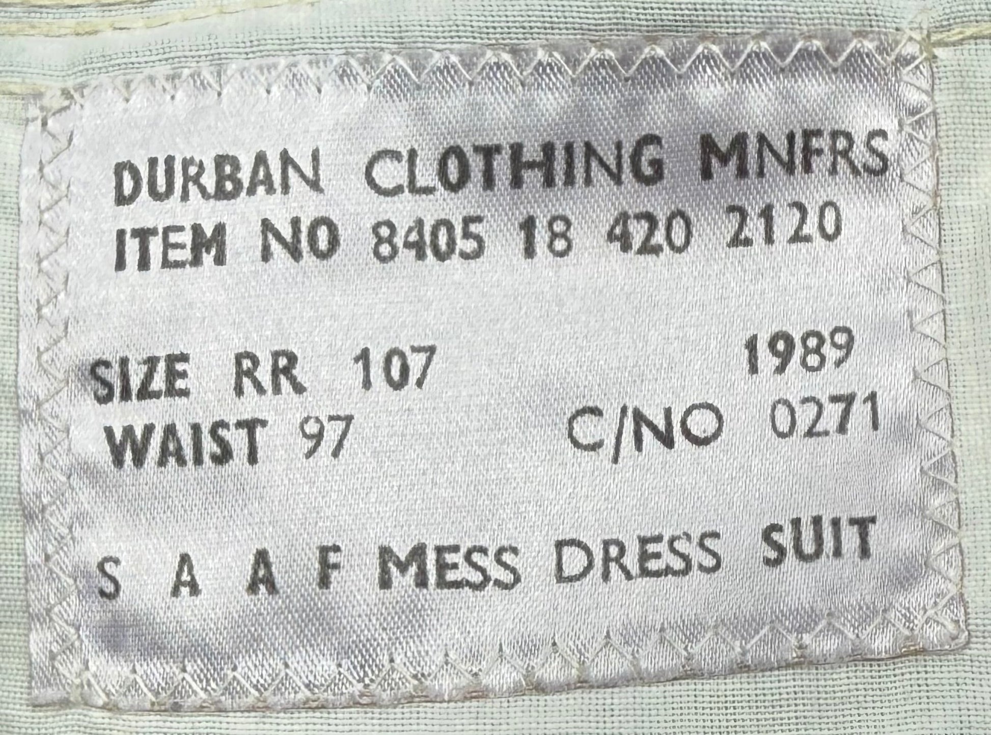 South Africa (SADF) Air Force Mess Dress Uniform Jacket & Trousers Size L - Bateleur Militaria