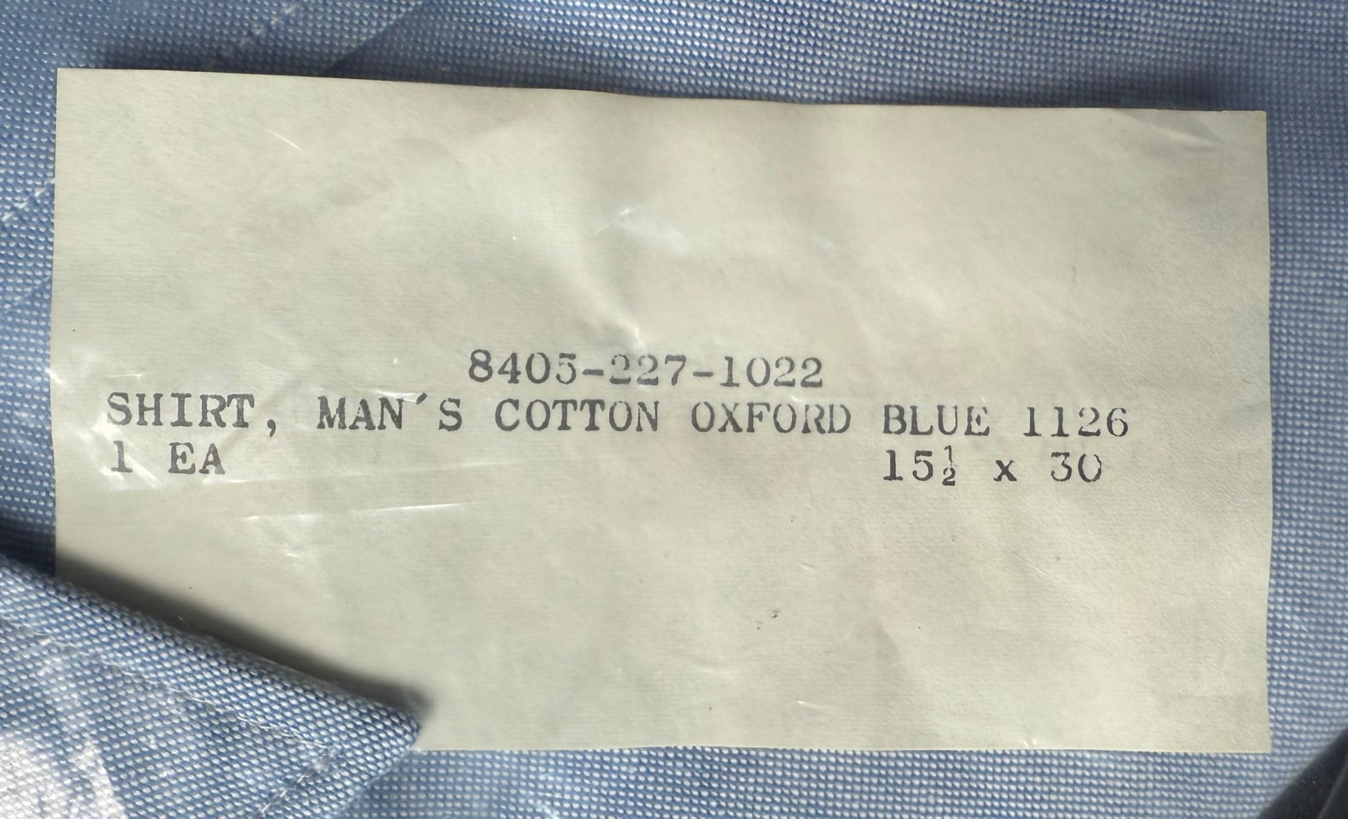 Rare US Air Force Men's Second Style Oxford Blue Dress Uniform Shirt Shade 126 NIP - Bateleur Militaria