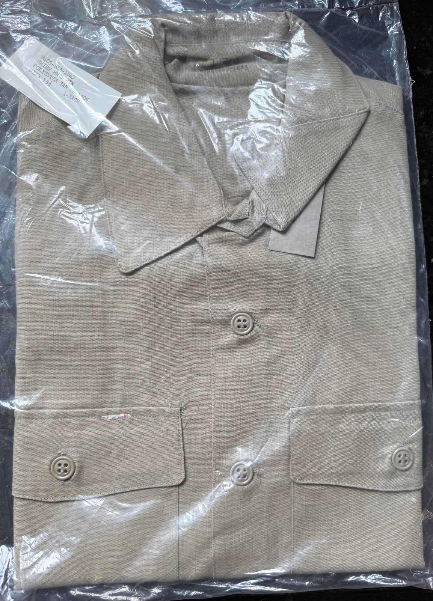 Original Rare US Air Force Men's Uniform Shirt Tan Shade 1505 Collar 15.5" NIP