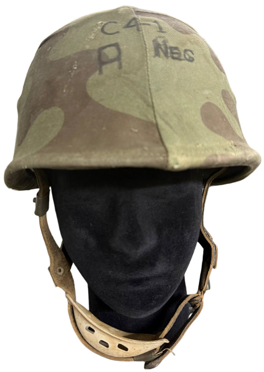 South Africa (SADF) Special Forces (Recce) Training Helmet (West German) with Camo Cover - Bateleur Militaria