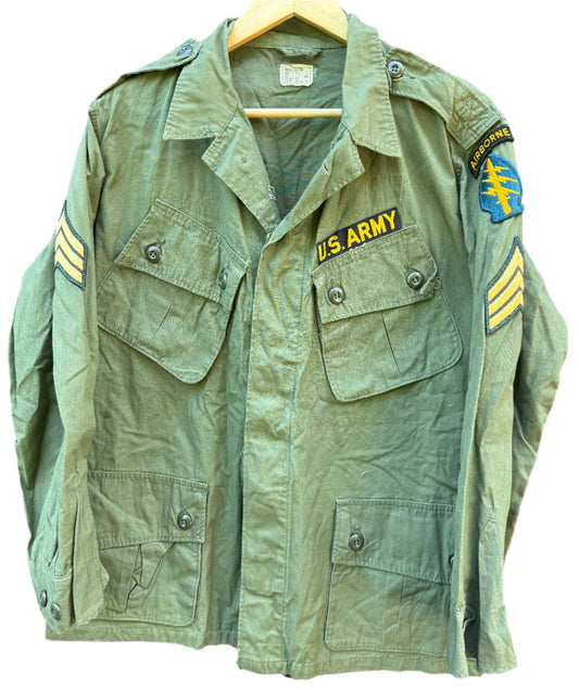 Vietnam 1st Pattern OG - 107 Combat Jungle Jacket Poplin Cotton with Exposed Buttons M/S - Bateleur Militaria