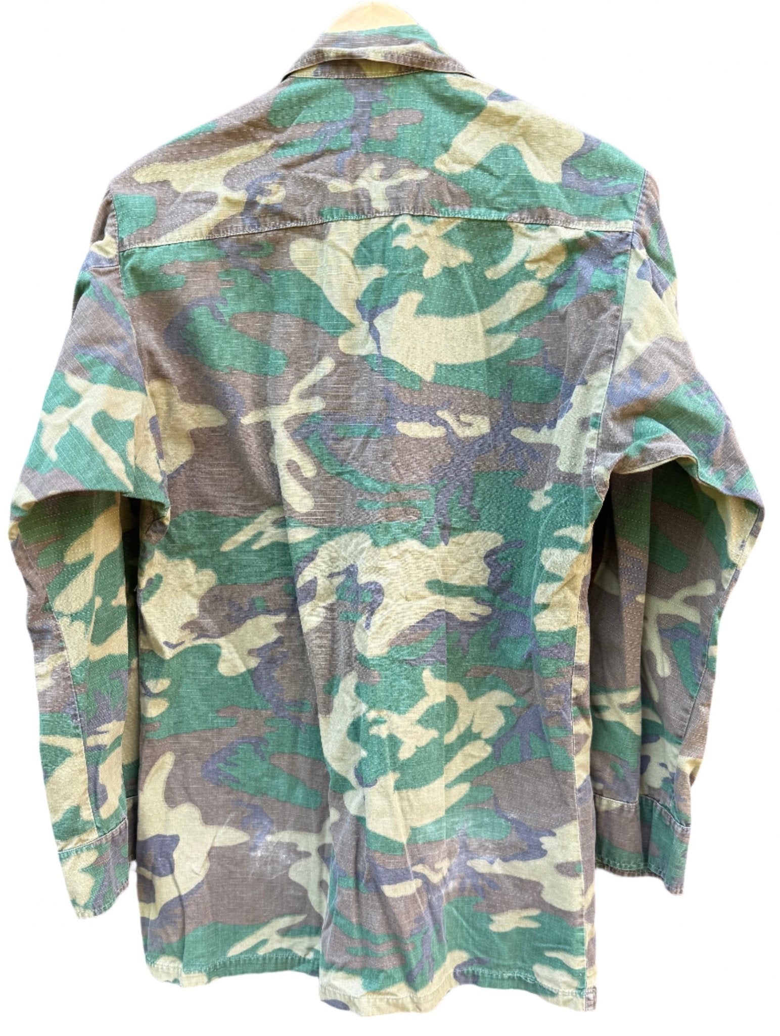 US Navy Vietnam OG - 107 ERDL Wind Resistant Rip Stop Poplin Coat Size Small 18th AB - Bateleur Militaria