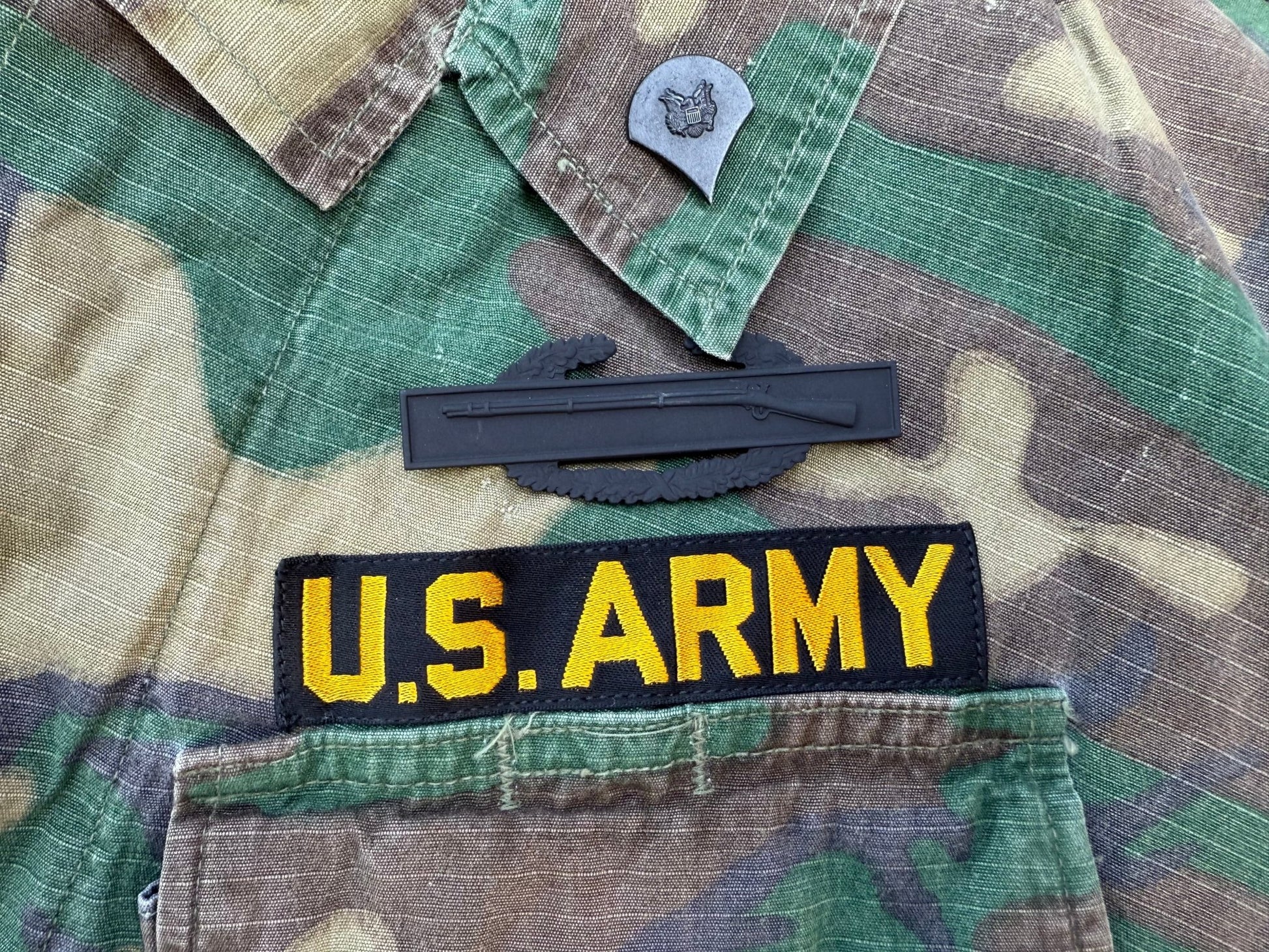 US Navy Vietnam OG - 107 ERDL Wind Resistant Rip Stop Poplin Coat Size Small 18th AB - Bateleur Militaria