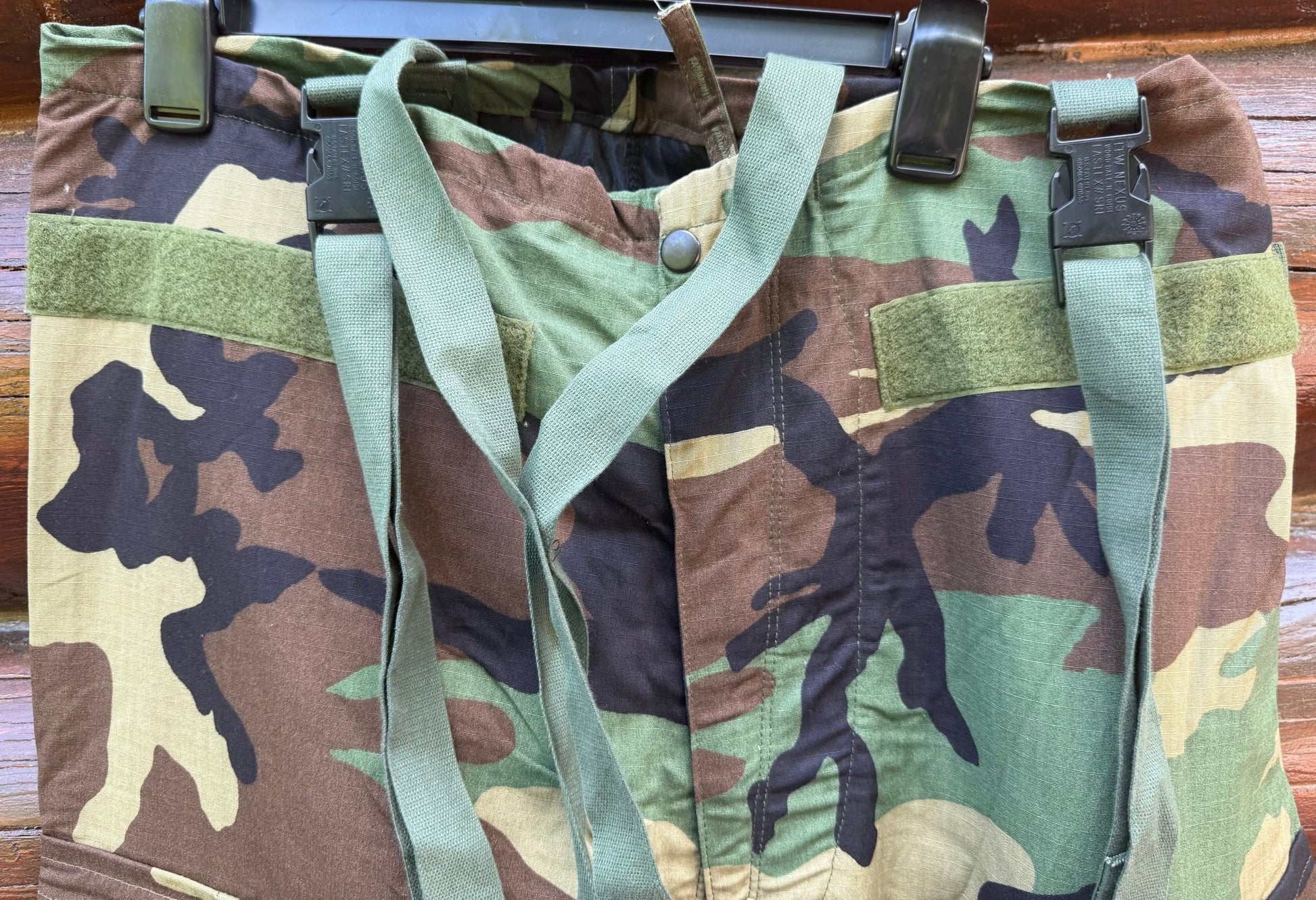 U.S. Military Biological & Chemical Protective Suit Trousers Bib Woodland Camo Medium - Bateleur Militaria