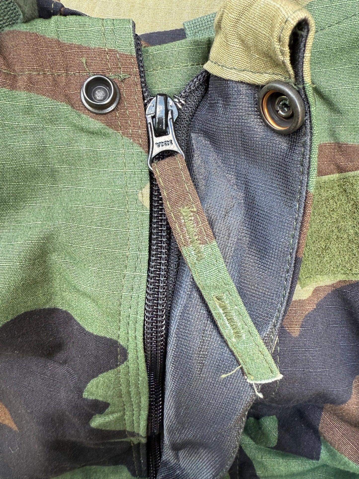 U.S. Military Biological & Chemical Protective Suit Trousers Bib Woodland Camo Medium - Bateleur Militaria