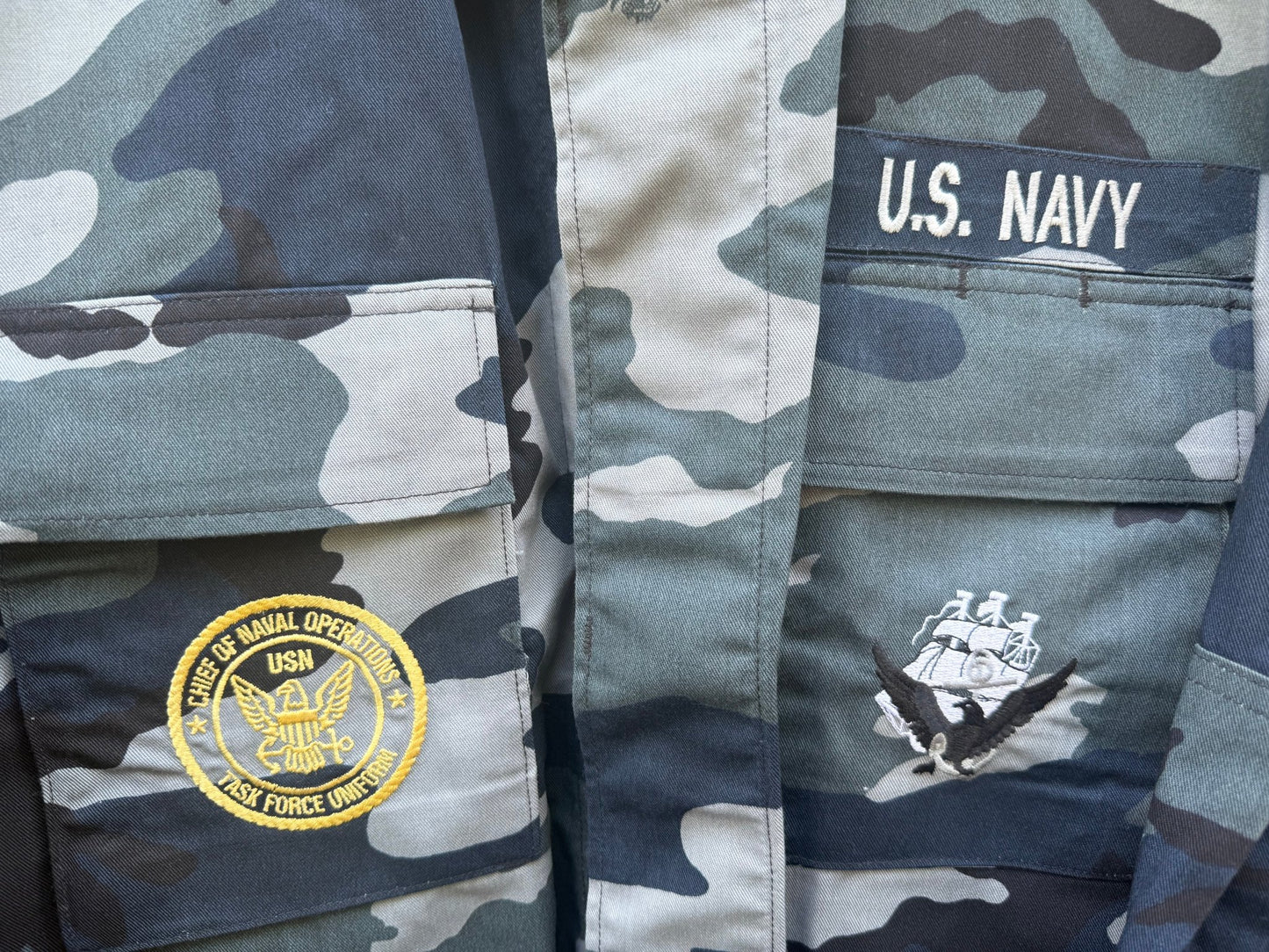 US Navy Experimental Work Uniform Woodland Pattern C Coat Large - Bateleur Militaria