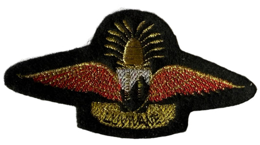 Swaziland Free Fall Parachutist Wing Red & Gold on Black Felt - Bateleur Militaria