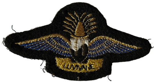 Swaziland Dispatcher Parachutist Wing Blue & Gold on Black Felt - Bateleur Militaria