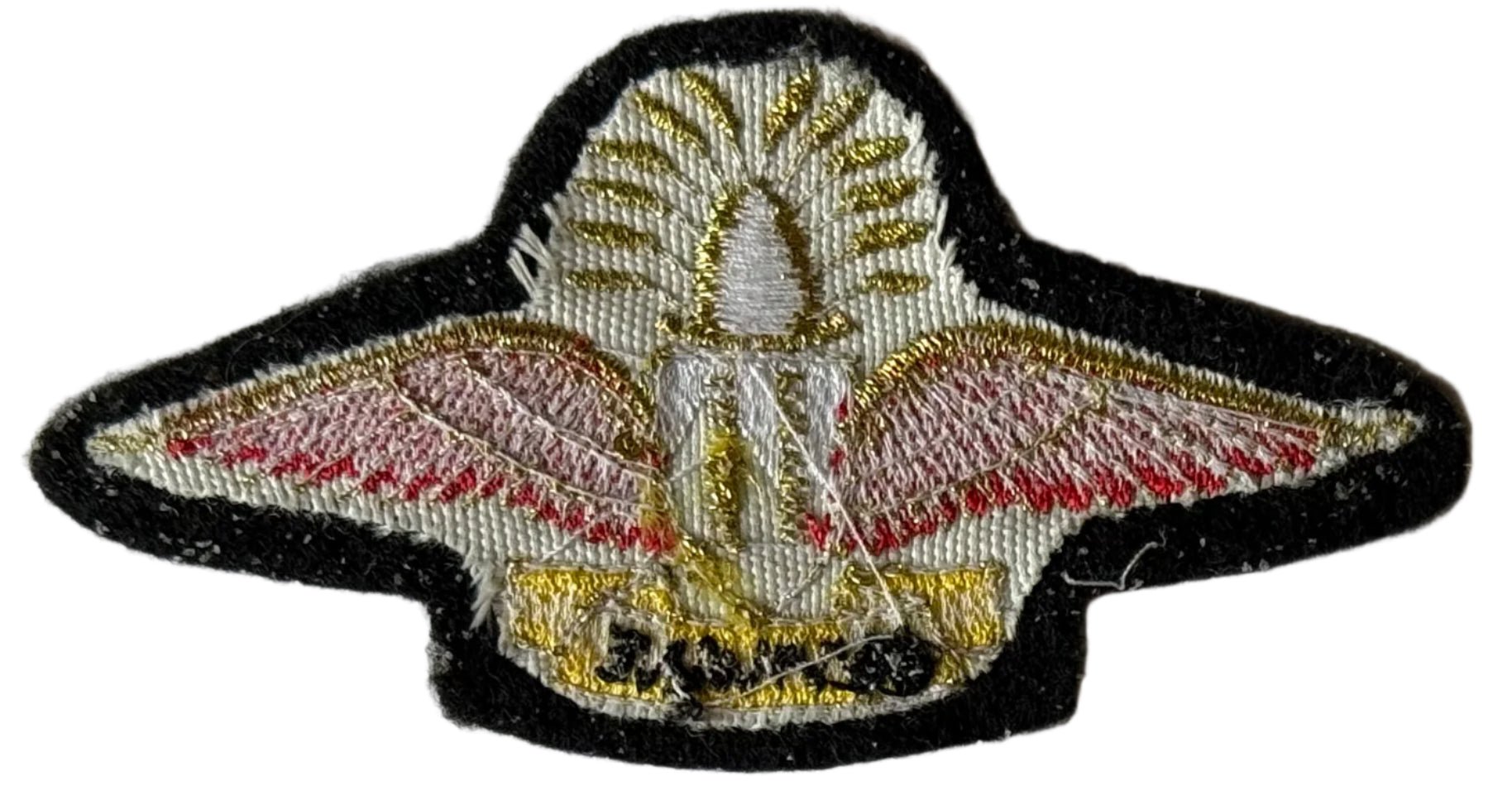 Swaziland Free Fall Parachutist Wing Red & Gold on Black Felt - Bateleur Militaria