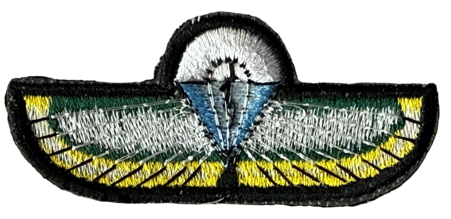 Ciskei Special Forces Parachute Wing White Canopy Blue Behind Green & Yellow Wings - Bateleur Militaria