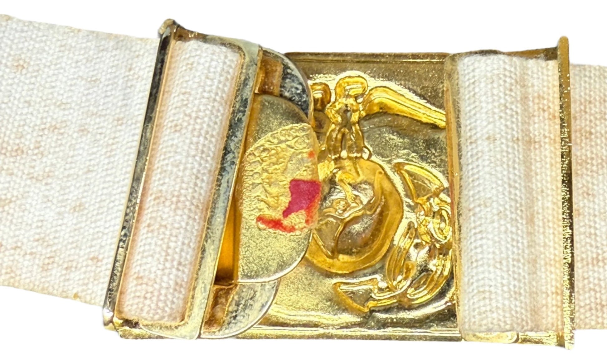 USMC Vintage Senior NCO White Dress Blues Belt & Buckle 1 - Bateleur Militaria