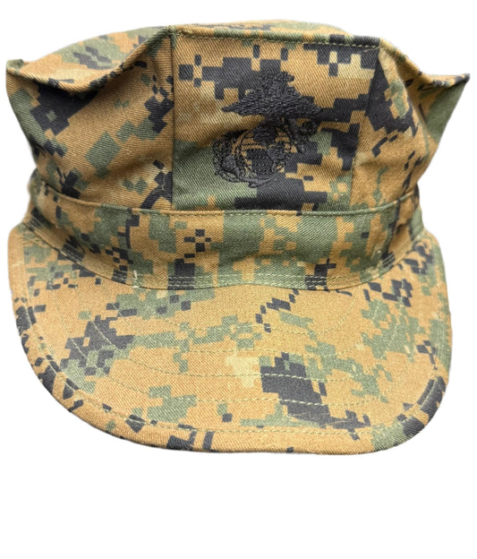 USMC Woodland MARPAT Garrison CAP 8-Point Cover Size Medium