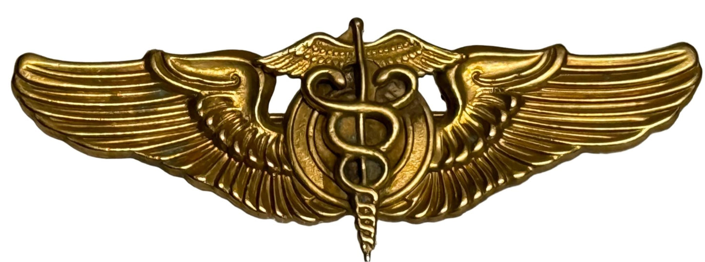 US Army Air Force Flight Surgeon Wings WW2 Full Size Hallmarked - Bateleur Militaria