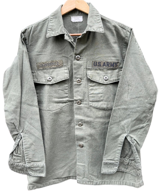 US Army P64 Utility Shirt Sateen OG107 Vietnam Named & Dated 1974 M
