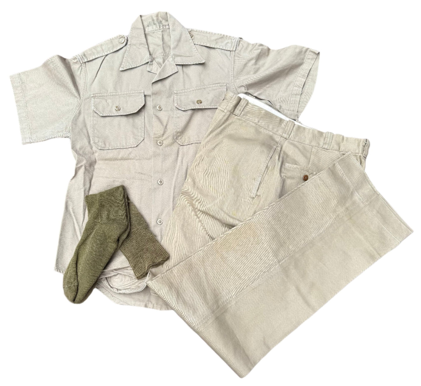 US Army Khaki Service Dress Uniform Shirt, Trousers & Socks - Bateleur Militaria