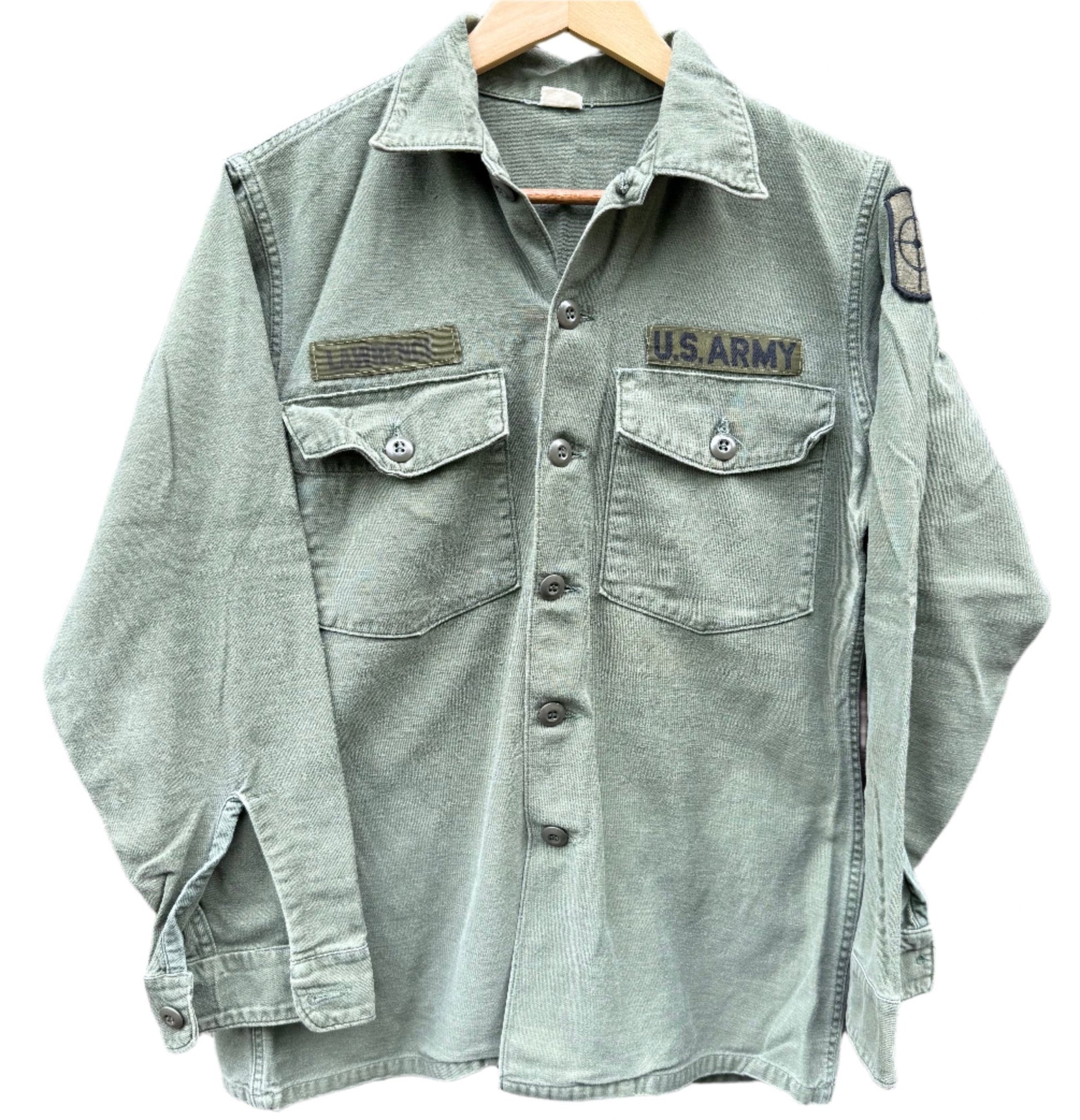 US Army P64 Utility Shirt Sateen OG107 Vietnam 420th Engineer Bde Named & Dated 1969 M - Bateleur Militaria