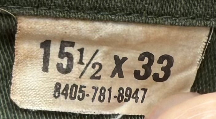 US Army P64 Utility Shirt Sateen OG107 Vietnam Dated 1968 M