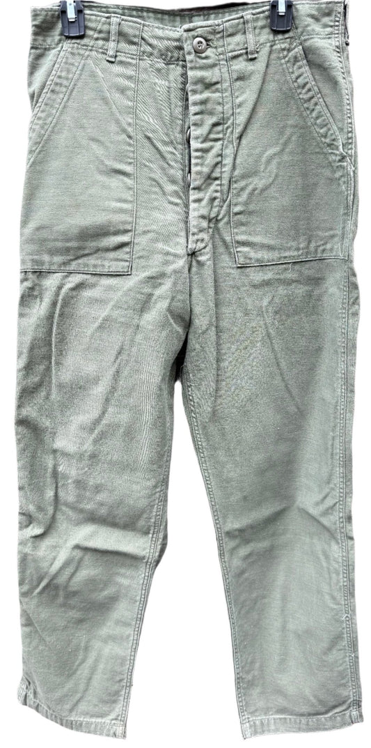 US Army Utility Trousers Sateen OG107 Vietnam Dated 1972 Size 34x29