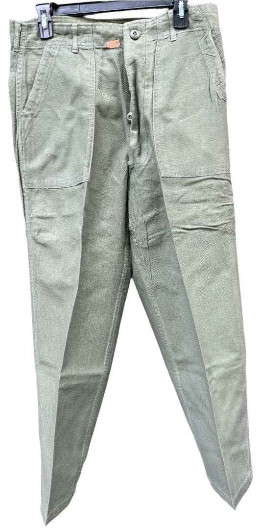 US Army Utility Trousers Sateen OG107 Vietnam Dated 1973 Size 34x31 Starched