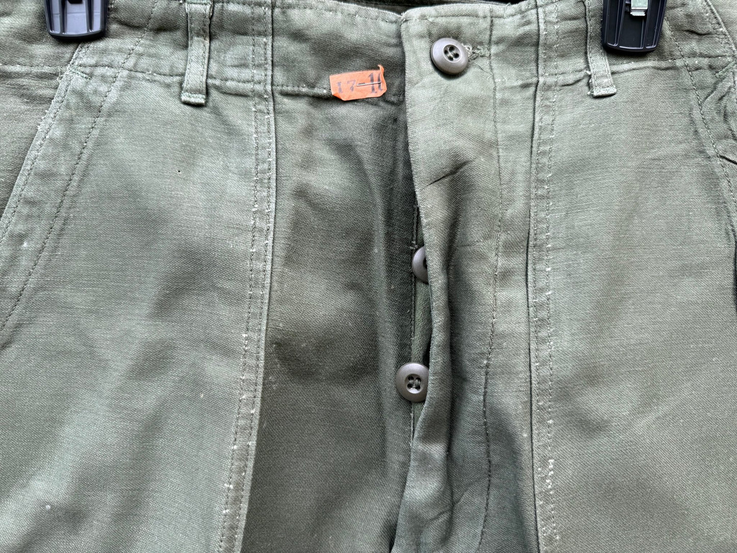 US Army Utility Trousers Sateen OG107 Vietnam Dated 1973 Size 34x31 Starched