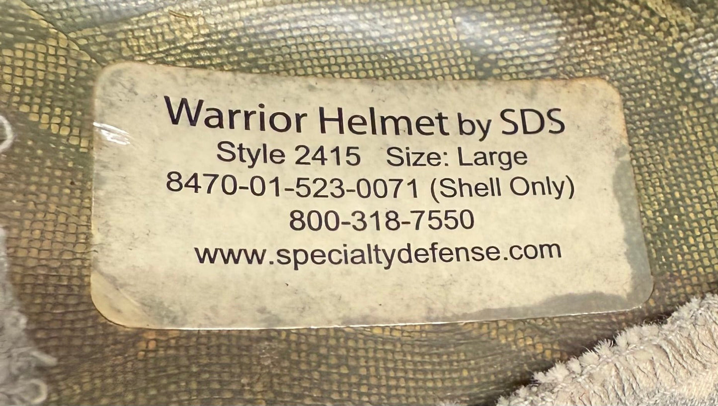 US Amy Warrior Helmet by SDS Style 2415 Size Large Named Chaplain - Bateleur Militaria