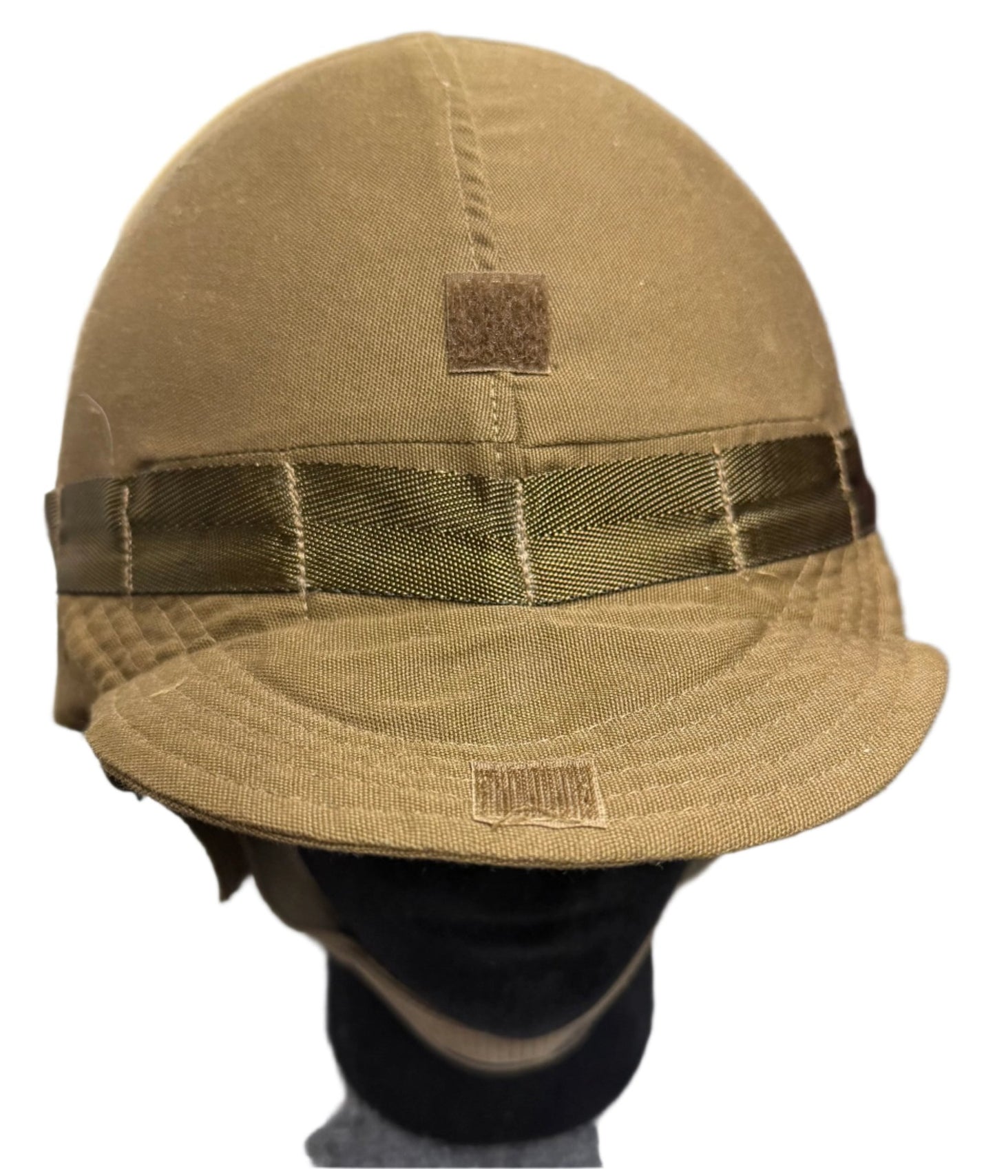 South Africa (SADF) M83 Paratroop Helmet w Peek Nutria Cover - Bateleur Militaria