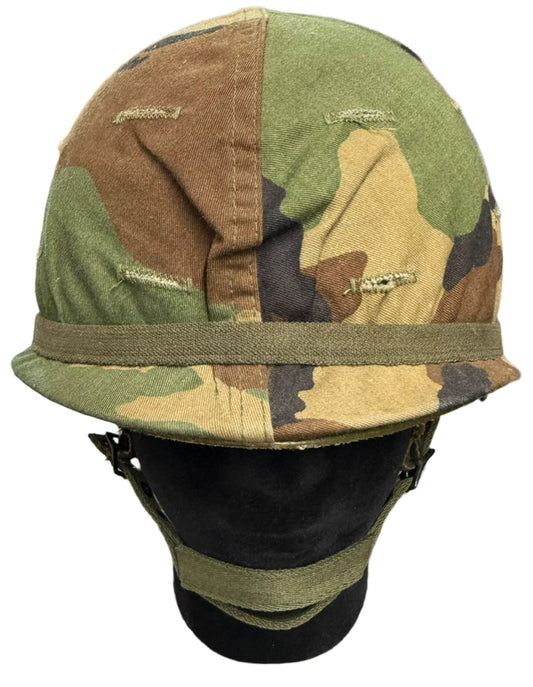 US Army M1 Airborne Helmet, Liner Cover & Cat Eyes Post Vietnam