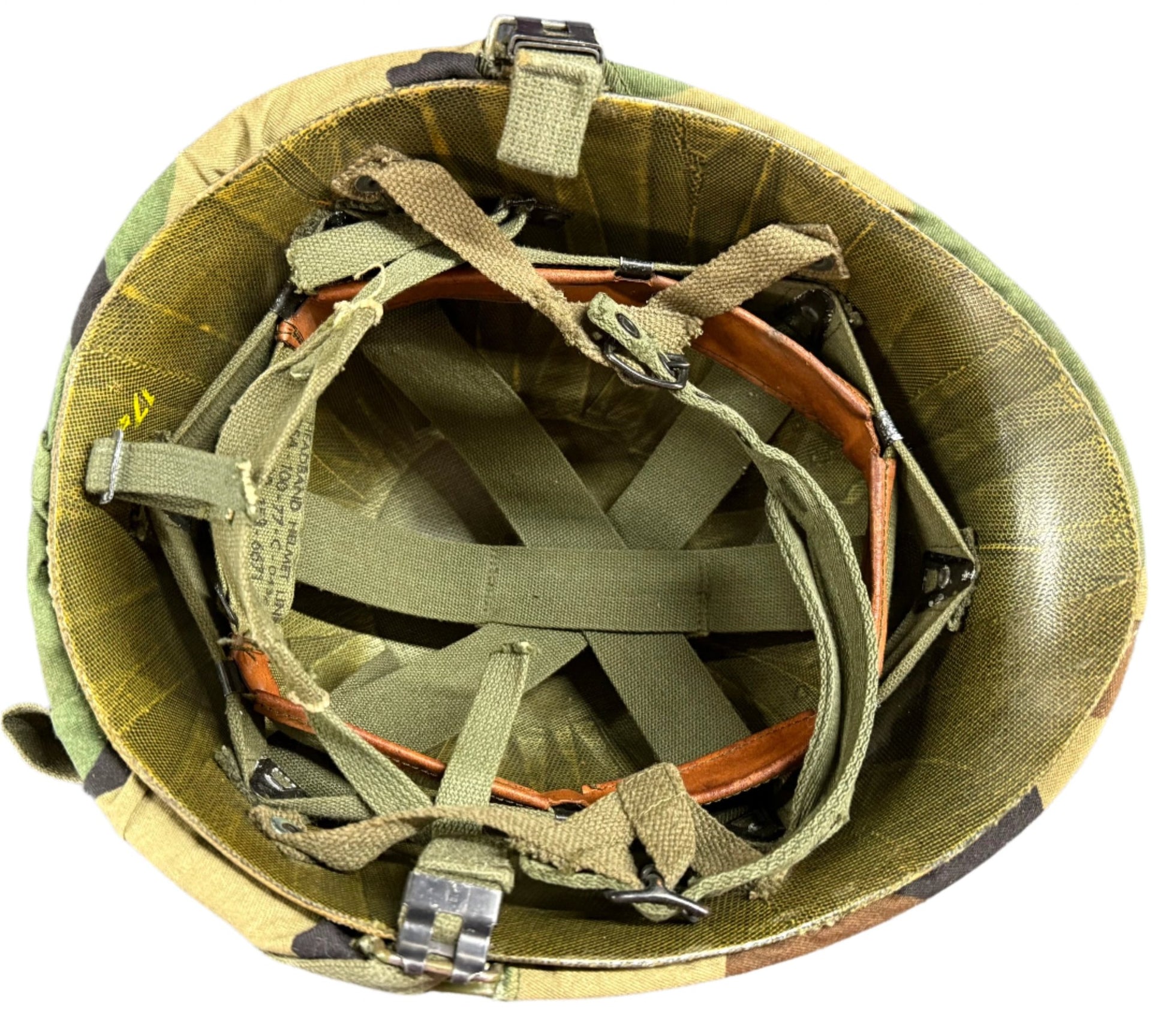 US Army M1 Airborne Helmet, Liner Cover & Cat Eyes Post Vietnam - Bateleur Militaria