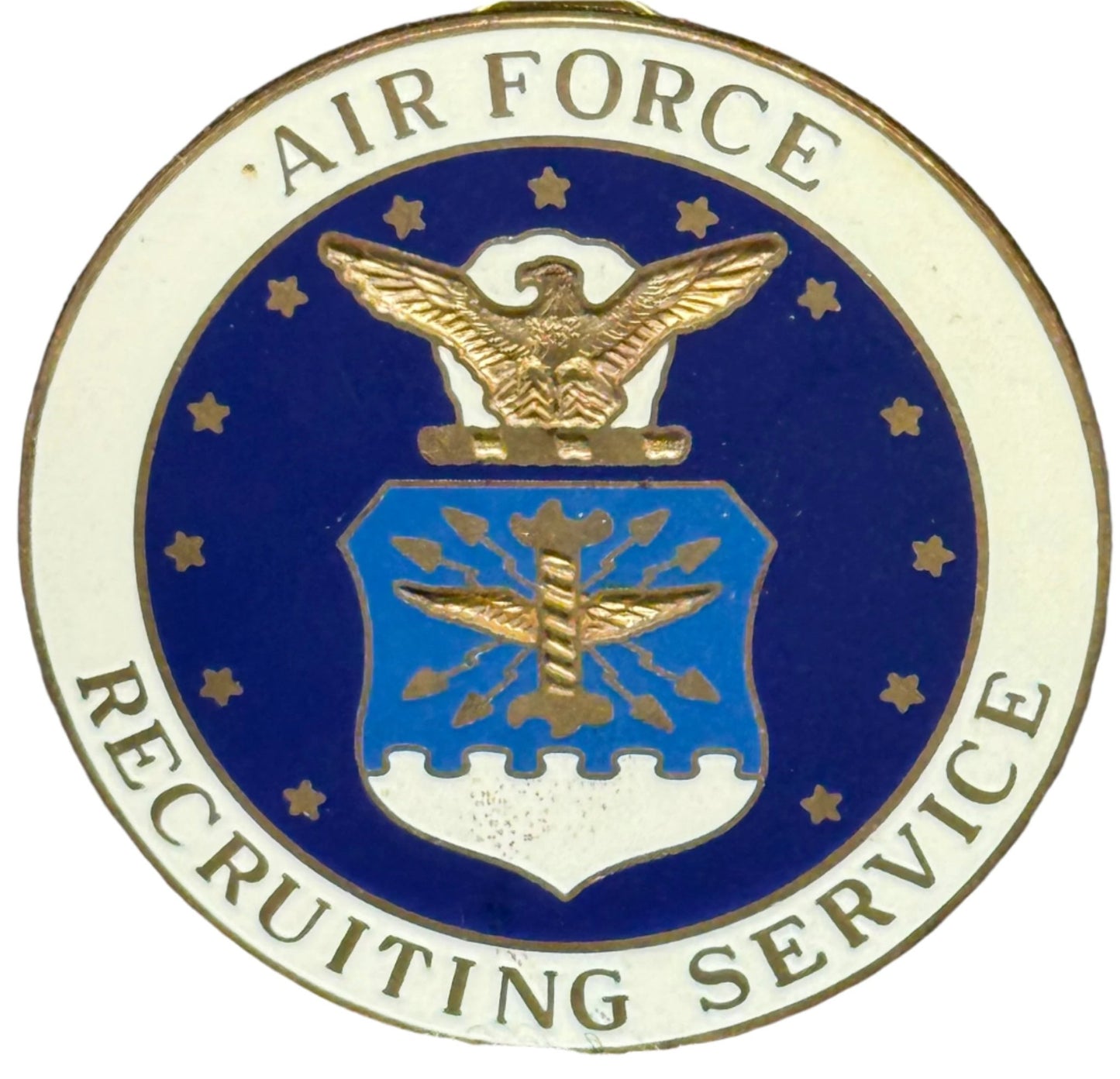 USAF Basic Recruiting Service Identification Badge 1.75" Post 1994 Hallmarked - Bateleur Militaria