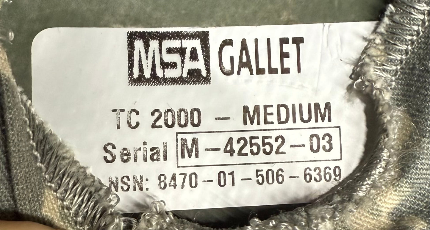 US MSA Gallet TC 2000 Ballistic Helmet Size Medium - Bateleur Militaria